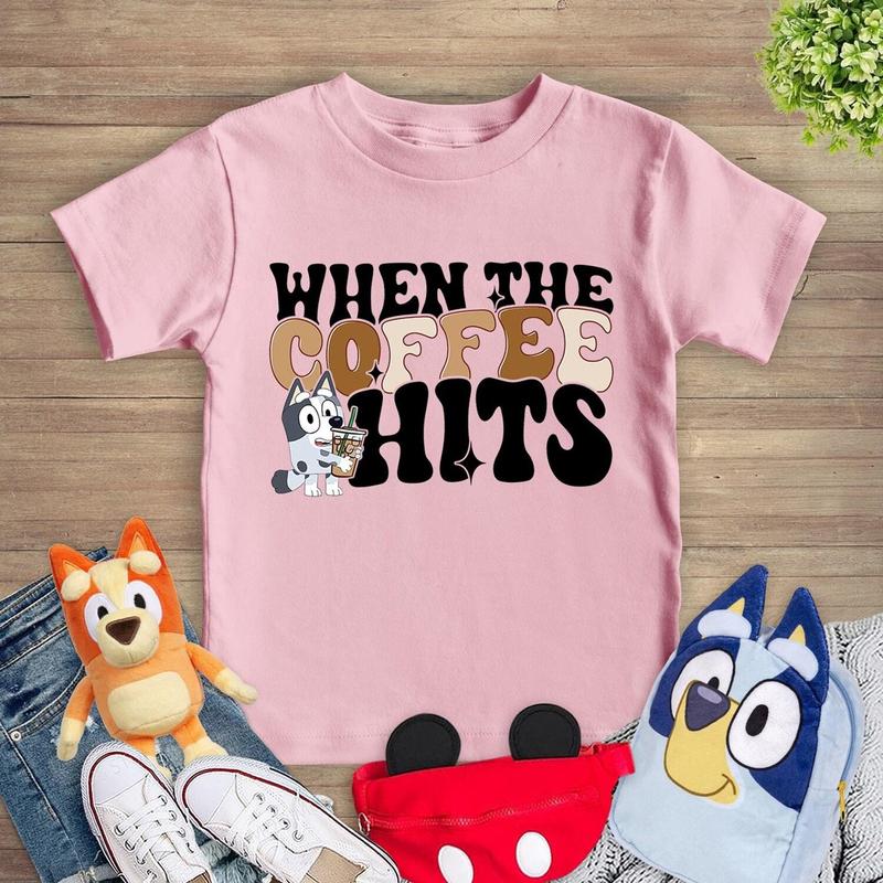 Muffin Bluey T-Shirt, Muffin When The Coffee Hits Sweatshirt - Find Your Perfect Fit - Vibrant Patterns - Full Color Range - Cross-gender Fashion - Di