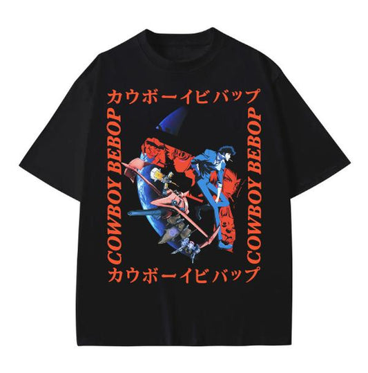 Cowboy Bebop Adult New T-shirt - Character Collage In Kanji Box tshirt Cotton Decoration