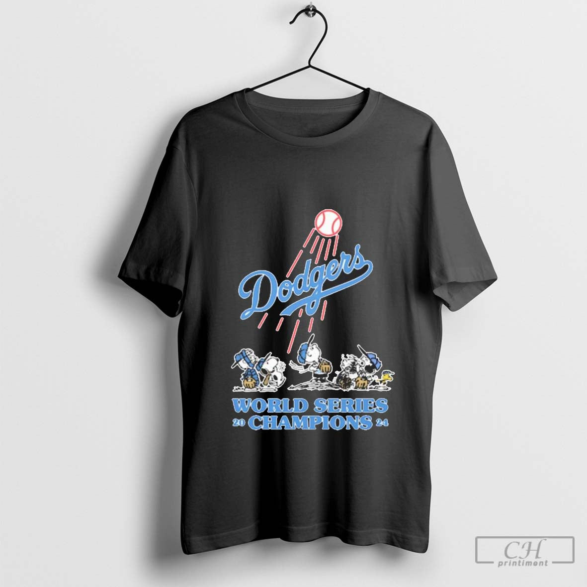 Peanuts Los Angeles Dodgers World Series Champions Logo MLB Baseball 2024 t-shirt
