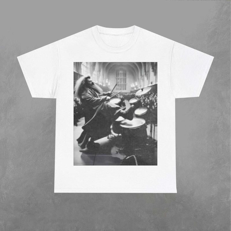Hagrid is playing a set of drums Shirt, Hagrid Shirt, Harry Potter Sweatshirt, Movie Graphic Shirt Classic Fabric
