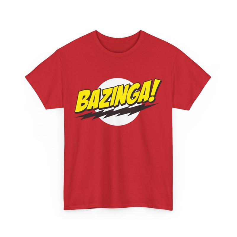 The Big Bang Theory Bazinga Super Logo Menswear  Cotton Streetwear T-Shirt
