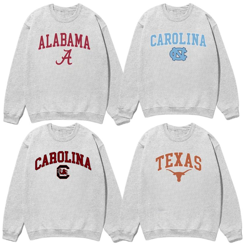 Vintage Sport Teams NCAA Collection Unisex Crewneck Ash Grey Sweatshirt, Graphic Team Collection Sweatshirt, Gift For NCAA Fan