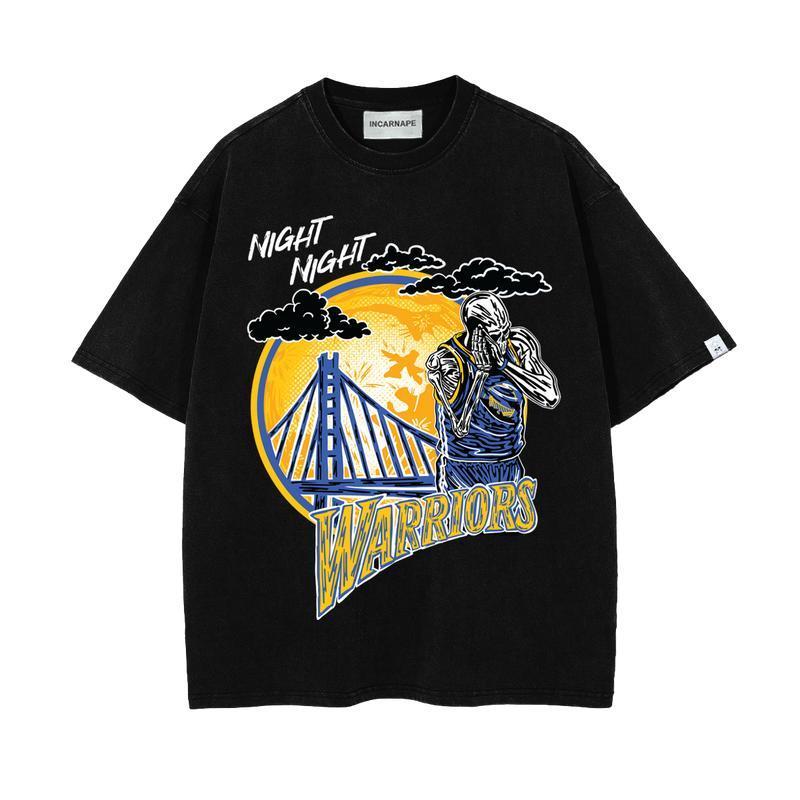 WARRIOR CURRY NIGHT NIGHT Planet Euphoria Shirt, Hiphop Retro Vintage 90s Graphic Basketball Shirt, Basketball Fan Crewneck Cotton Clothing Menswear