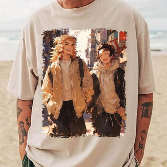 Rengokuu and Tanjiroo Shirt, Animee Shirt Sweatshirt Hoodie Unisex