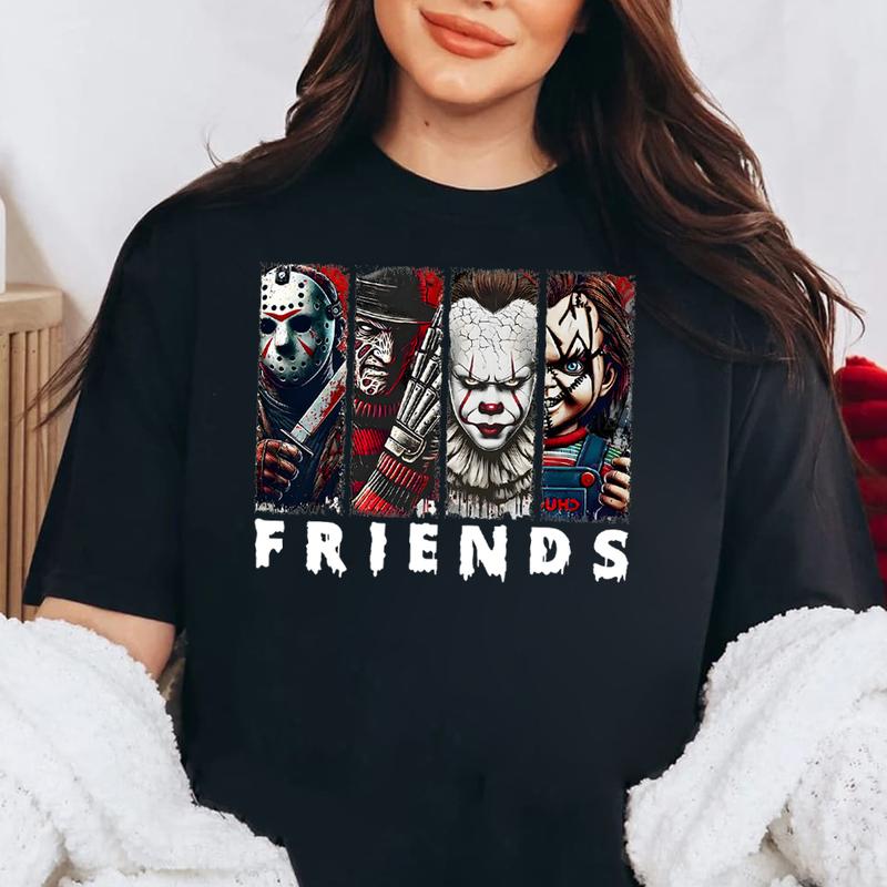 Horror Characters Friends Shirt, Halloween 2024 Shirt Unisex
