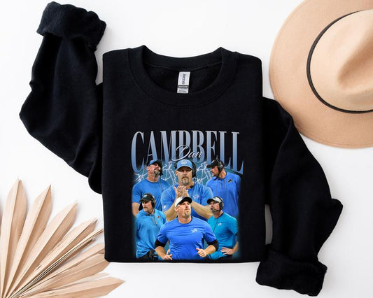Dan Campbell Sweatshirt, Dan Campbell Classic 90s Graphic Unisex Cotton Streetwear Casual Round Neck Cotton Crewneck  Sweatshirt