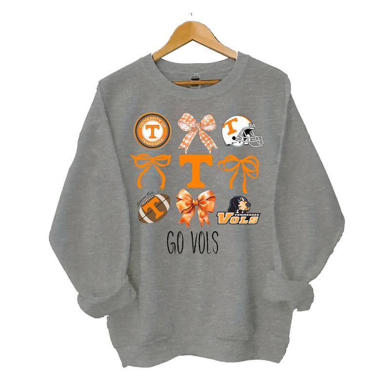 Tennessee Vols Coquette Football Sweatshirt, Tennessee University football Sweatshirt, Gameday tee Classic Cotton Sweaters Menswear football fan