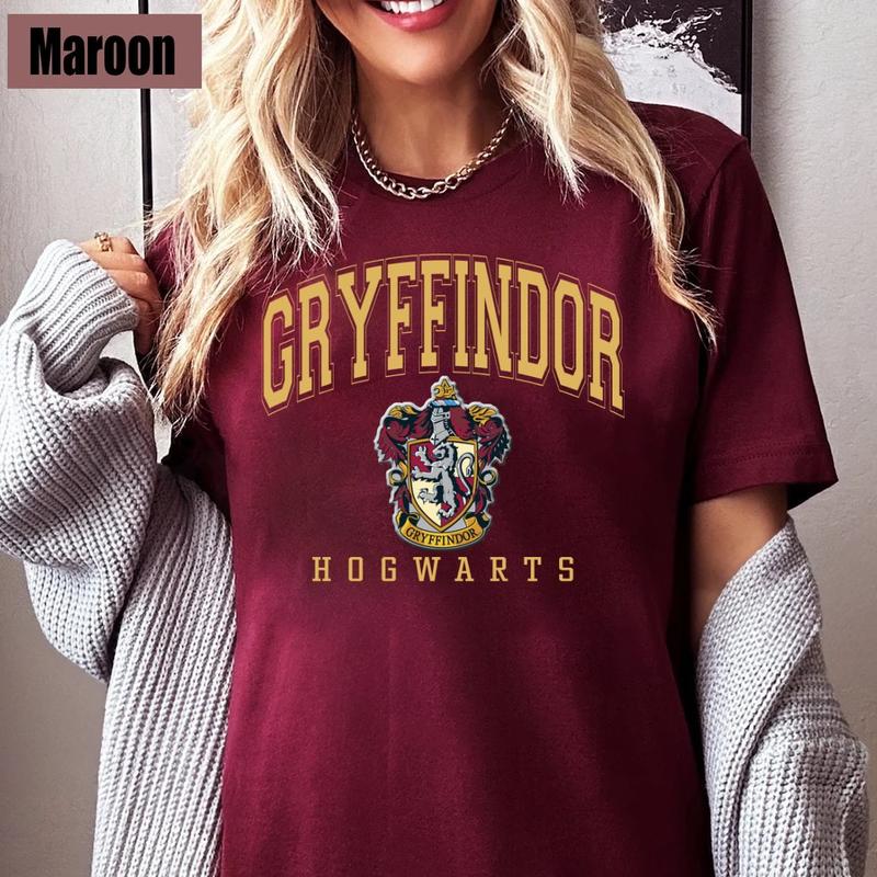 Vintage Hogwarts Shirt, Hogwarts House Shirt, Wizarding World Shirt, Magic World Shirt, Universal Studios Fan, HP Fan Gift Shirt Cotton Casual