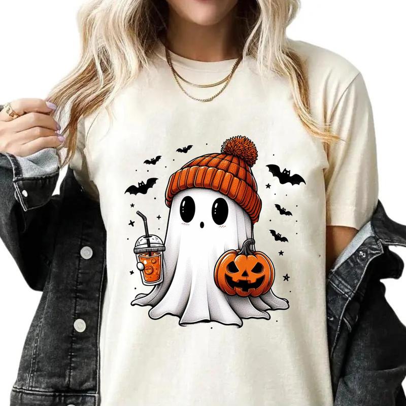 Ghost Shirt, Ghost Halloween T-Shirt Unisex Classic Cotton