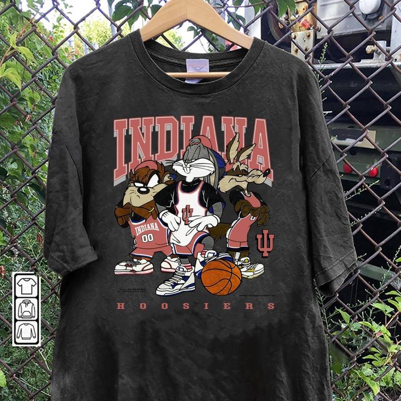 Vintage NCAA Indiana University Hoosiers Looney Tunes Basketball iuhoosier Shirt Menswear Top Underwear Tshirt Streetwear Man Tropical Crewneck Shorts