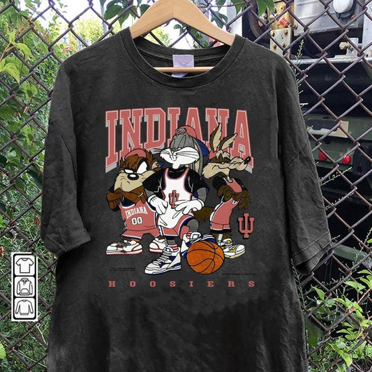 Vintage NCAA Indiana University Hoosiers Looney Tunes Basketball iuhoosier Shirt Menswear Top Underwear Tshirt Streetwear Man Tropical Crewneck Shorts