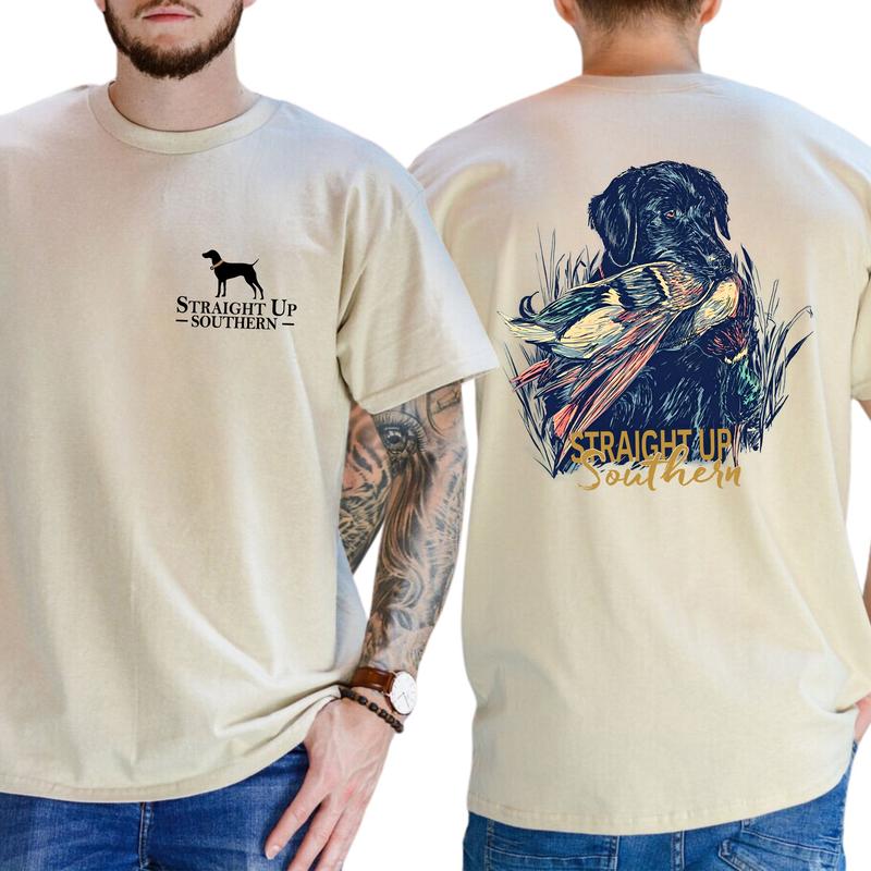 Straight Up Southern Dog Hunting T-Shirt 2 Sided, Gift For Men, Love, Athletic, Casual