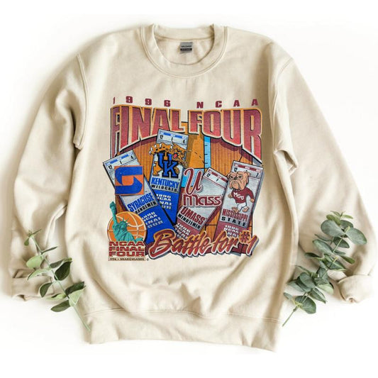 Vintage NCAA 1996 Final Four Sweatshirt Casual Classic Clothing Cotton Menswear Top Athletic Short Sleeve Tee Tshirt