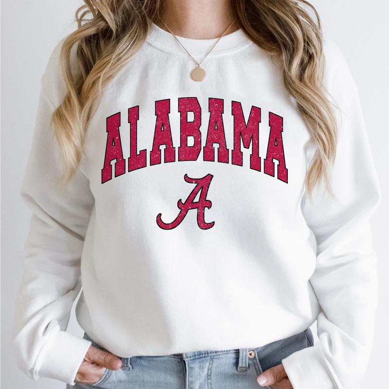 Alabama Vintage Football NCAA Trendy Sweatshirt, University of Alabama Unisex Football NCAA Shirt, Gift For Men, Gift For Girls, Crewneck, Cotton, Swe