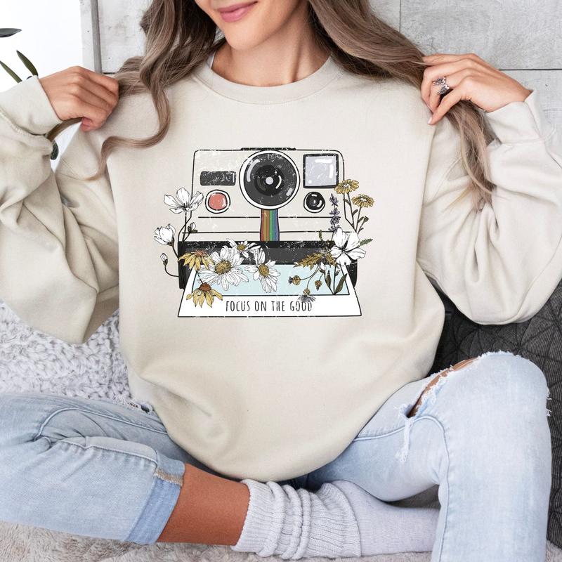 Focus on the Good Sweatshirt in Tan - Adult Crewneck Soft