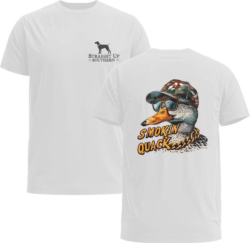 Smokin Quack Laid-Back Duck Unisex Tee - Straight Up Southern Printed TShirt Gift - Gildan 5000 Graphic Shirt, Heavy Cotton, Full Sizing & Colors