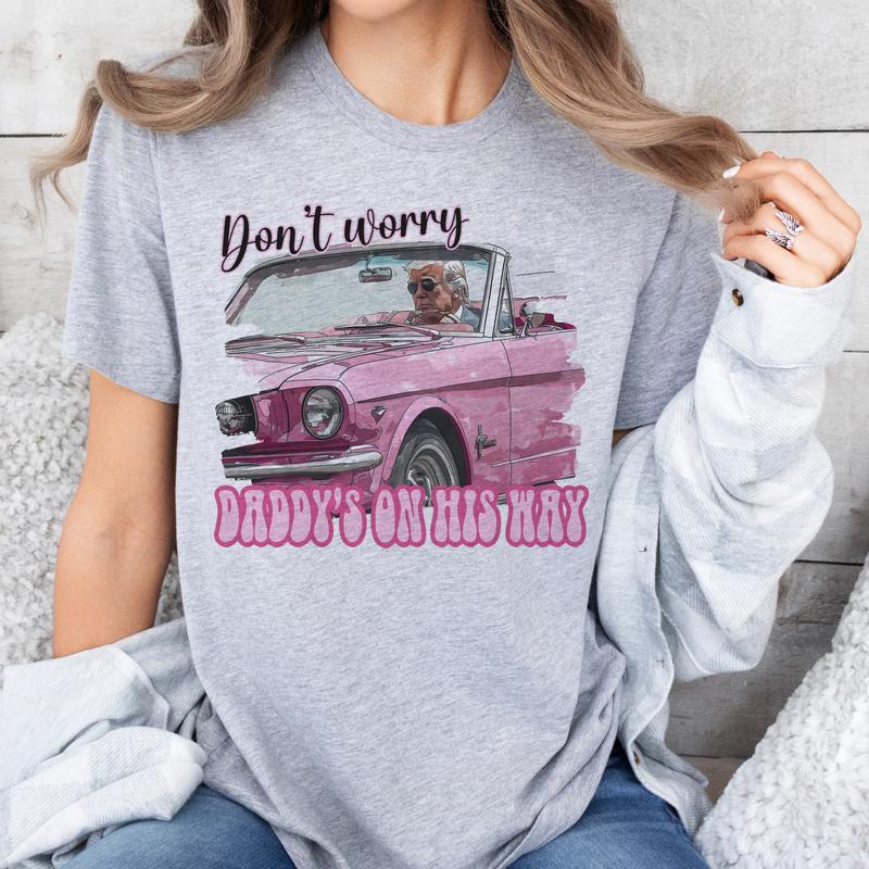 Trump Election Tees President Daddy's Home Thug Life Tshirts Political USA T-Shirts MAGA Tees Pink Policial Tops Womens Election Tees Presidential Tru