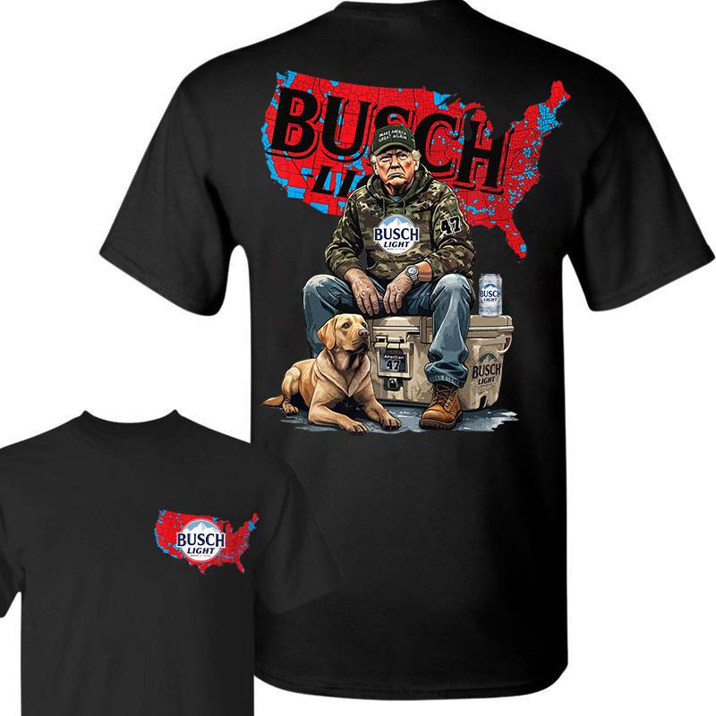 Busch Light Trump Hunting Camo Map Unisex Shirt,US Presidential Election 2024 Map Shirt, Trump won 47th president Election 2024 Shirt, Busch Light Tru