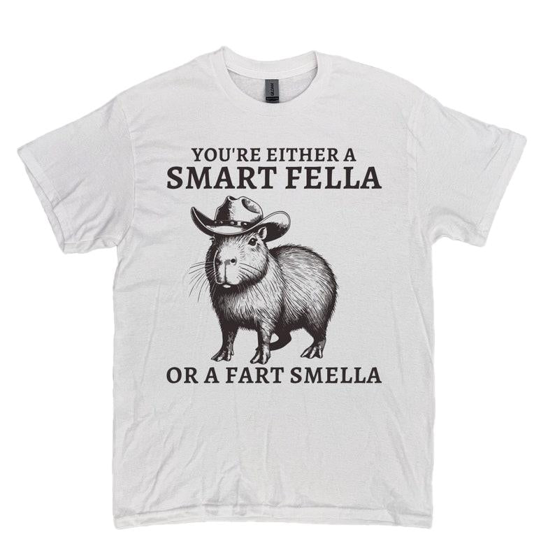 Retro Smart Fella Capybara 90s Shirt, Funny Capybara Vintage T-shirt, Vintage 90s Shirt, Washed Shirt