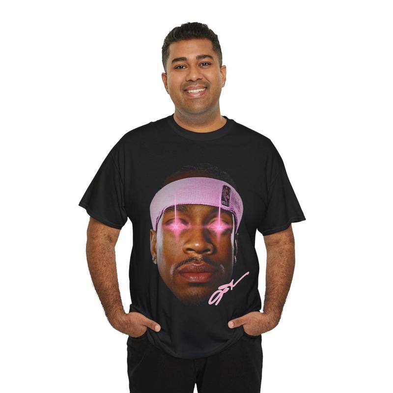Retro Pink Laser Allen Iverson Inspired Vintage Graphic T-shirt Heavy Cotton Tee Basketball Sreetwear 90s Styled Ai Shirt Hiphop Vibes Y2K Aesthetic T