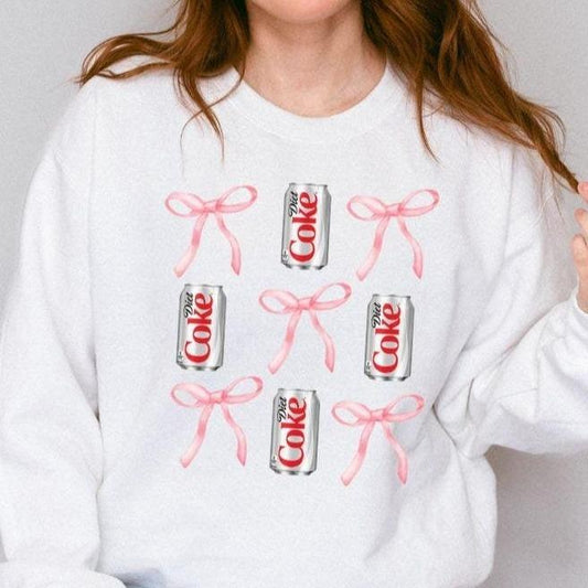 Coquette Bow Sweatshirt, Diet Coke Crewneck, Gift for Her, Diet Coke Lover, I Need A Diet Coke, Diet Coke Fans Sweater, Christmas Drink, Trending, Bes