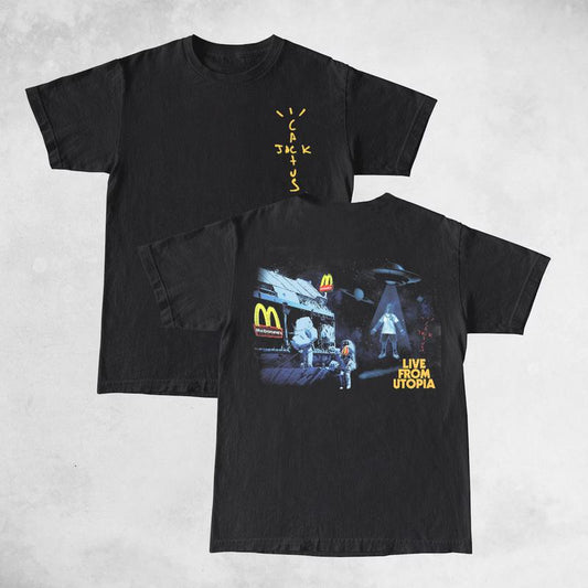 Travis Cactus Mcdonald Live From Utopia Cotton Unisex Shirt Rap Shirt Rapper Rap Tee Hiphop Shirt Music Tour Merch Gift for Him Gift For Her Vintage Y