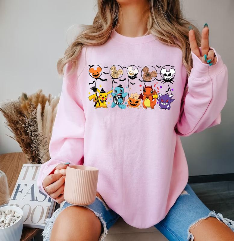 Pokemon Halloween Sweatshirt, Halloween Sweatshirt, Spooky Pumpkin Monster Sweatshirt, Anime Sweatshirt, Gengar Sweatshirt