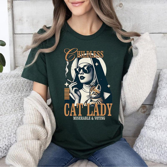 Childless Cat Lady Shirt, Cute Funny Cat Tshirt, Childless Cat Lady, President Harris Tee, Vintage Shirt Top Womenswear
