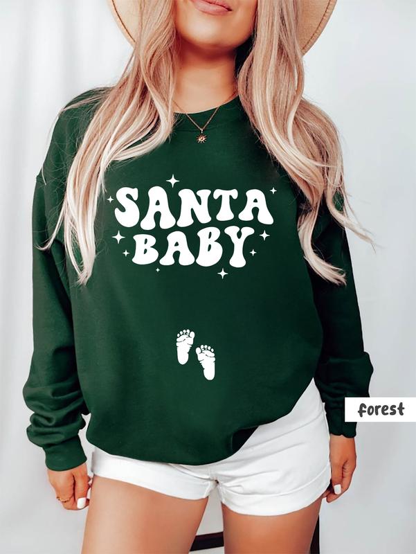 Christmas Pregnancy Announcement Sweatshirt, Santa Baby Shirt,Pregnant Tee,Baby Announcement,Christmas Maternity,New Mom,Pregnant Santa Baby