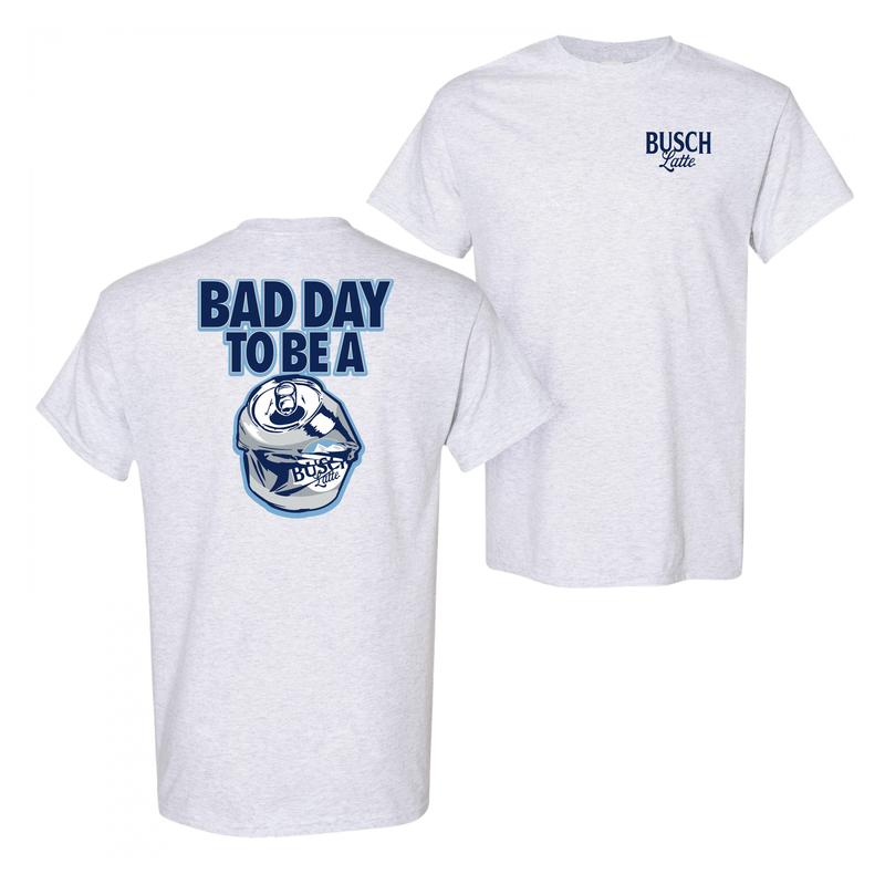 Busch Latte Bad Day To Be a Can Front and Back Print T-Shirt, Busch Latte Lovers T-shirt Menswear Top Medium Soft