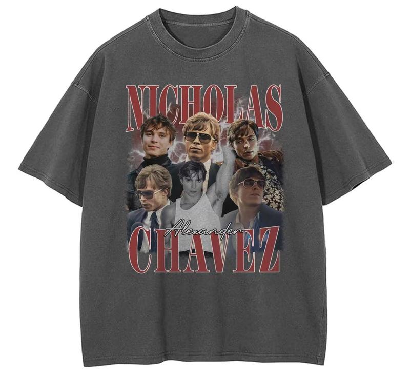 Nicholas Chavez Colors T-shirt, Unisex Tops For Men- For Women, Y2K 90s Retro Celebrity Movies Bootleg Tshirt, Soft Fit Cotton Top Womenswear