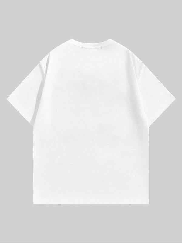 Women's Strawberry & Blueberry Print Round Neck Tee, Casual Short Sleeve Crew Neck T-shirt for Summer, Fashion Women's Top for Daily Wear