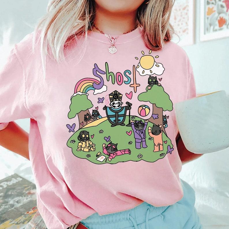 Ghost Band Shirt Rainbow Ghost Unisex T-shirt Album Cotton Apparel