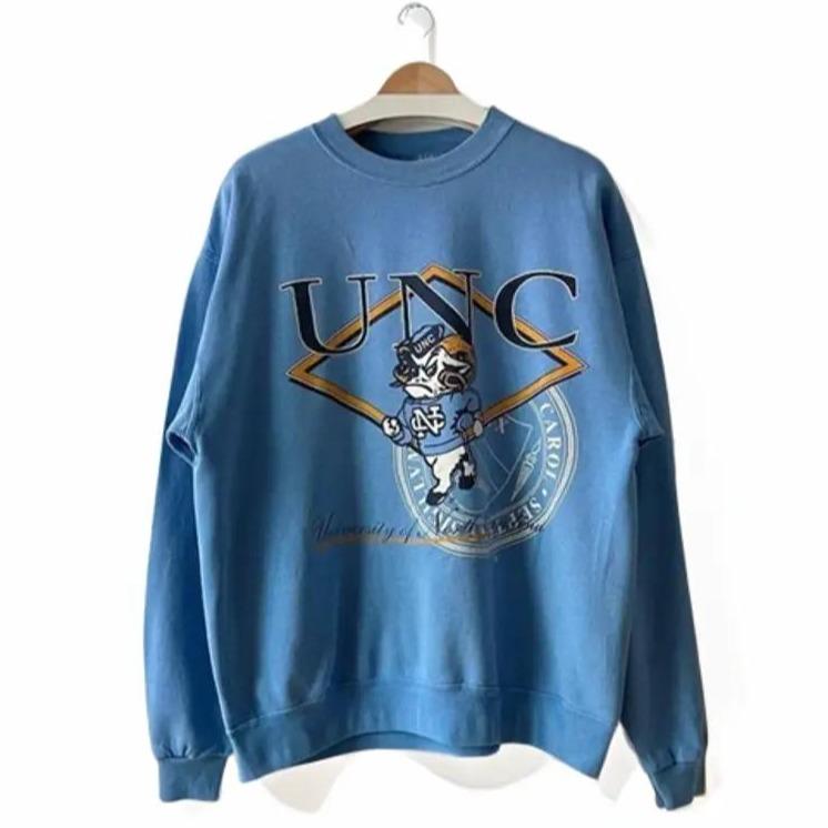 Unisex Vintage University of North Carolina Tar Hee Sweatshirt Fan Hoodie Cotton Fabric