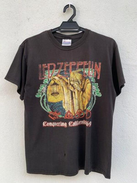 Led Zeppelin Rock Band Tour T shirt Retro style Men Women tee