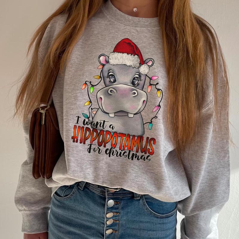 I Want a Hippopotamus for Christmas Sweatshirt Unisex - Shades for Everyone - Fit for All Sizes - Universal Style Options - Statement Pieces - Variety