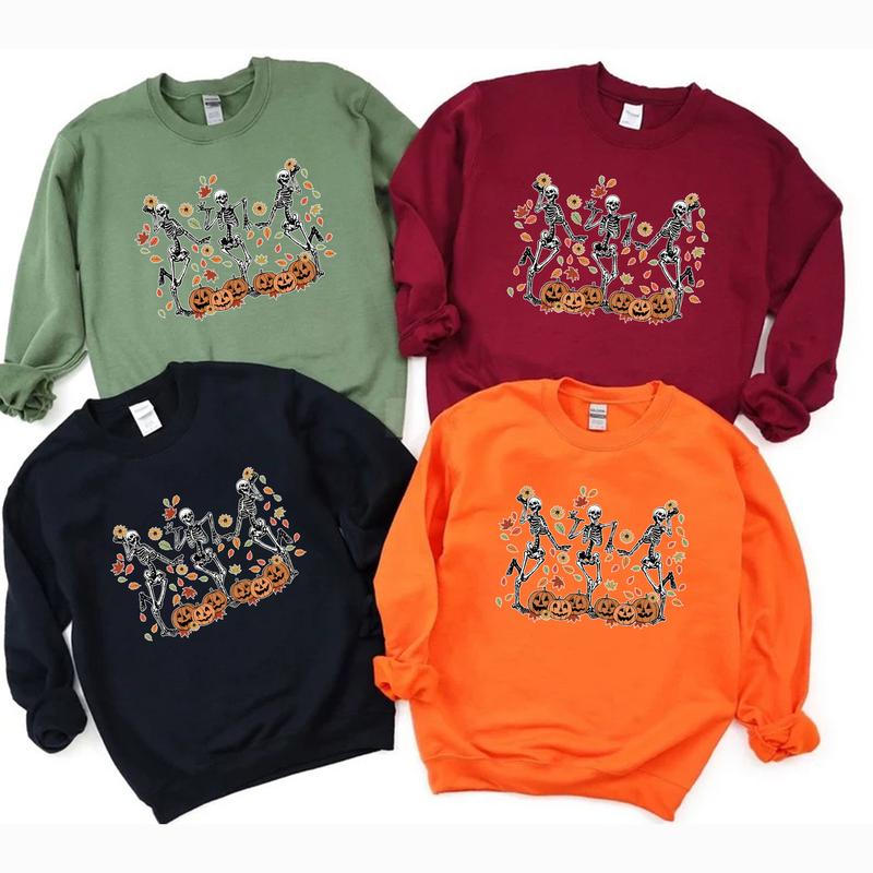 Dancing Skeleton Halloween Crewneck Sweatshirt Hoodie Tshirt, Halloween 2024 Gifts