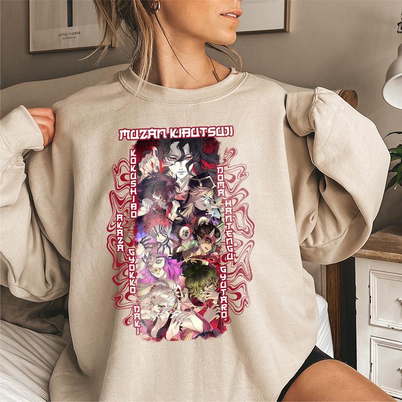 Upper Moon Demon Team Shirt, The Twelve Kizuki Sweatshirt Hoodie,Demon Slayer t-shirt, Kimetsu no Yaiba Shirt, Anime sweatshirt hoodie, Anime lover t-
