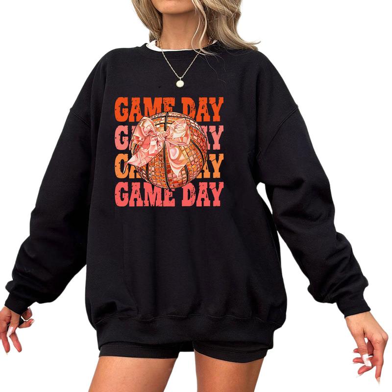Coquette Basketball Sweatshirt, Basketball Bow Sweatshirt Unisex Classic Cotton
