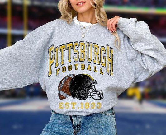 Vintage Pittsburgh Football Sweatshirt, Vintage Football Sweatshirt, Football Vintage Sweatshirt, Steeler Game Day Shirt,Football Sweatshirt
