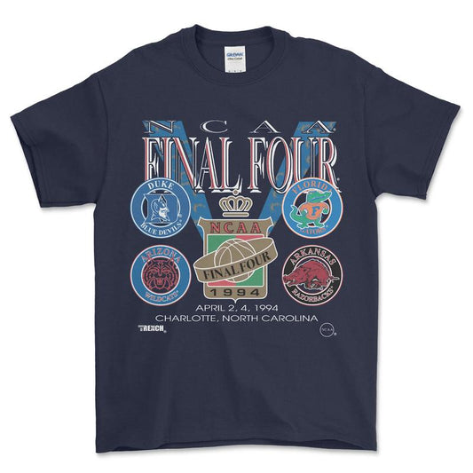 Vintage NCAA Final Four 1994 Duke Florida Gatos Arkansas Arizona T-shirt Top Menswear Fitted Medium Short Sleeve Street Style Tee Underwear Streetwear