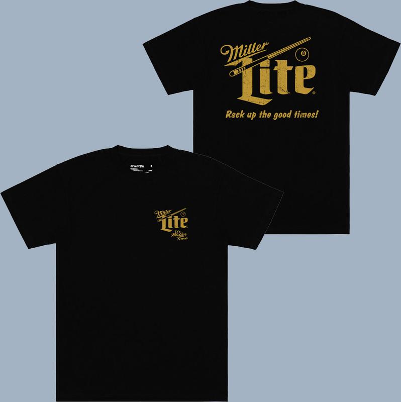 Miller Lite Rack Up T-shirt - 2 Side - Multiple Sizes Available - Plentiful Color Options - Unisex And Inclusive - Variety Of Designs - Active Lifesty