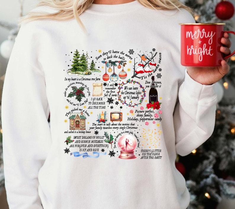 VER 2 RED AND FOREST GREEN color Christmas Song Cozy Unisex ShirtSweatshirtHoodie