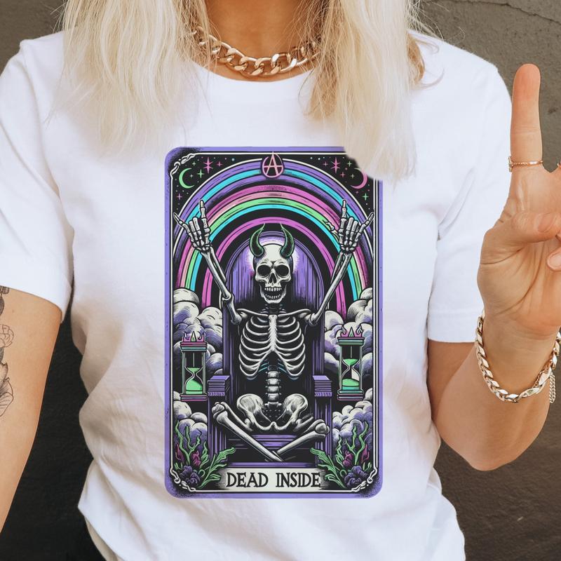 Tarot Skull Tees Dead Inside Tarot Tee The Patriot T-Shirt The True Crime Junkie Top The Homebody Tarot Tshirt  Born In the USA Top ADHD Squirrel T-Sh