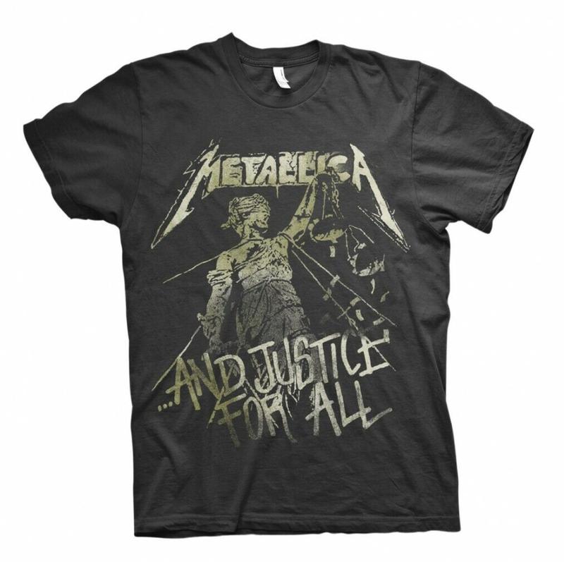 Metallica T Shirt And Justice For All Vintage Rock Metal Band Tee Unisex Menswear Top Underwear Tshirt
