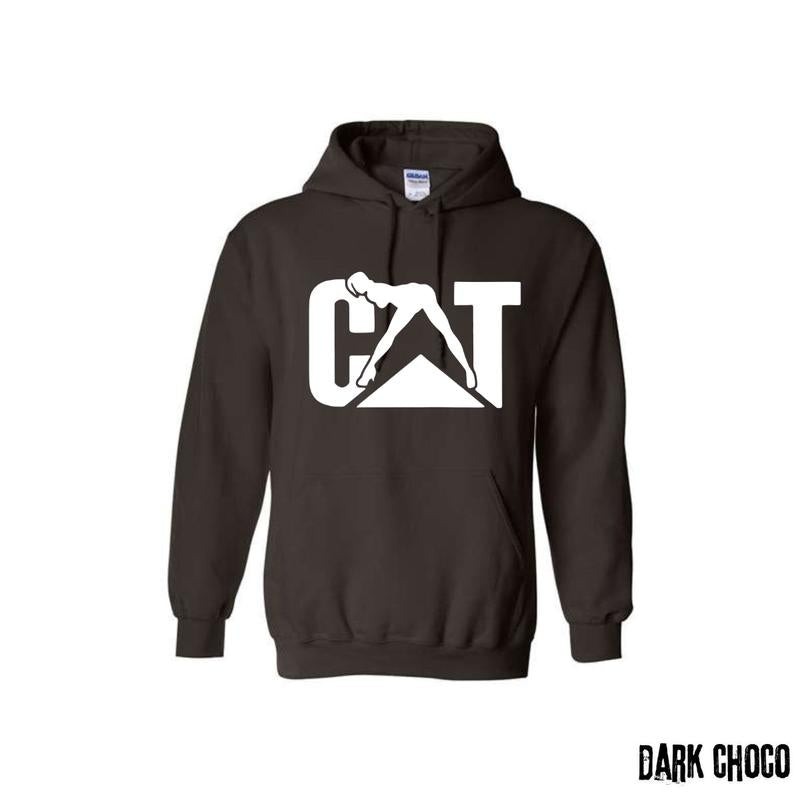 Cat With Woman Hoodie, Unisex Classic Fabric Shirt, lady Cat tee, Menswear 1 side front, Sweatshirts Pullover Long Sleeve