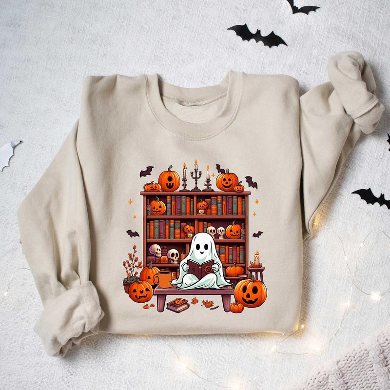 Ghost Book Reader Sweatshirt, Reading Tee, Book Lover Gifts, Reading Enthusiast Book Shirt, Boo Sweatshirt