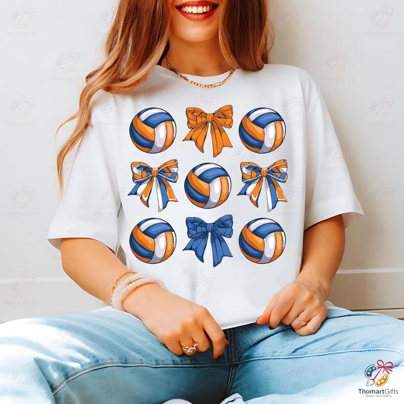 Coquette Volleyball Bow Shirt Bundle, Cute Volleyball Girly Bow Tee, Volleyball Mom