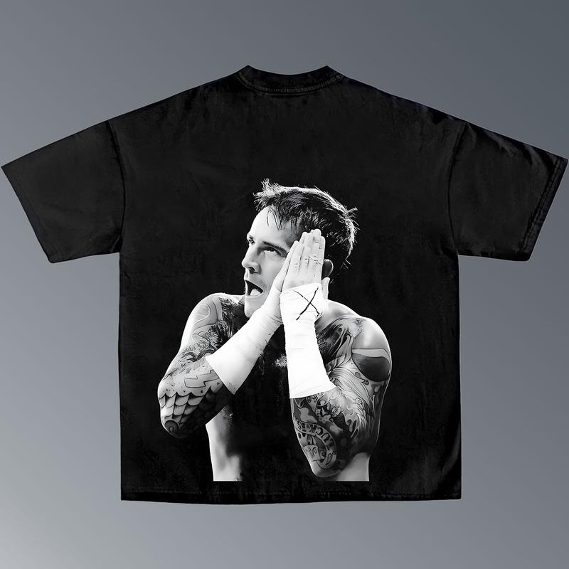 CM PUNK TEE, Wrestling Tee, WWE Tee, Wrestling Gift, Sports Shirt, Workout T-shirt Menswear Streetwear Crewneck Clothing