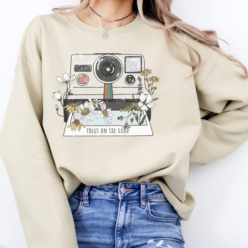 Focus on the Good Sweatshirt in Tan - Adult Crewneck Soft